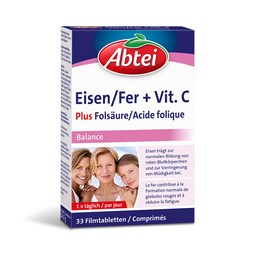 Abtei Eisen Plus Vitamin C Packung mit 33 Tabletten