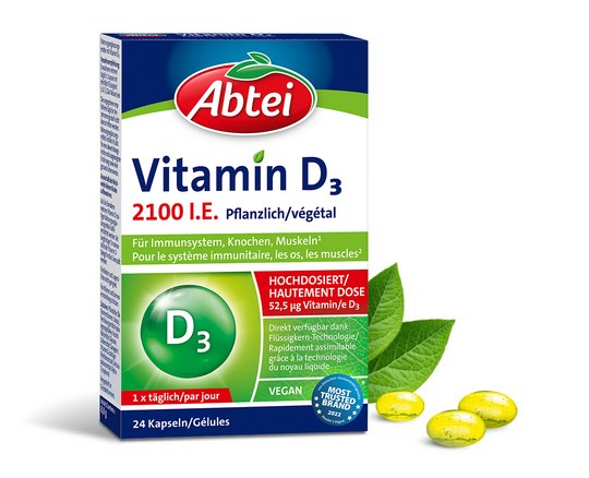 Verpackung Abtei Vitamin D3 2100 Pflanzlich