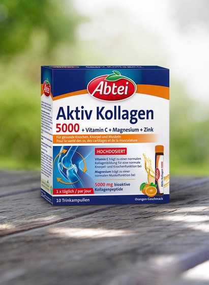[Translate to French:] Verpackung Abtei Aktiv Kollagen 5000